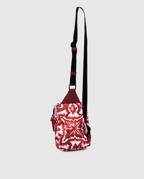 Dolce&Gabbana Children's white sling bag with Majolica print EM0142A0546