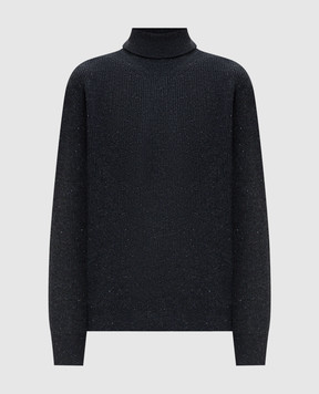 Peserico Gray wool and silk sweater with lurex S99420F1209095