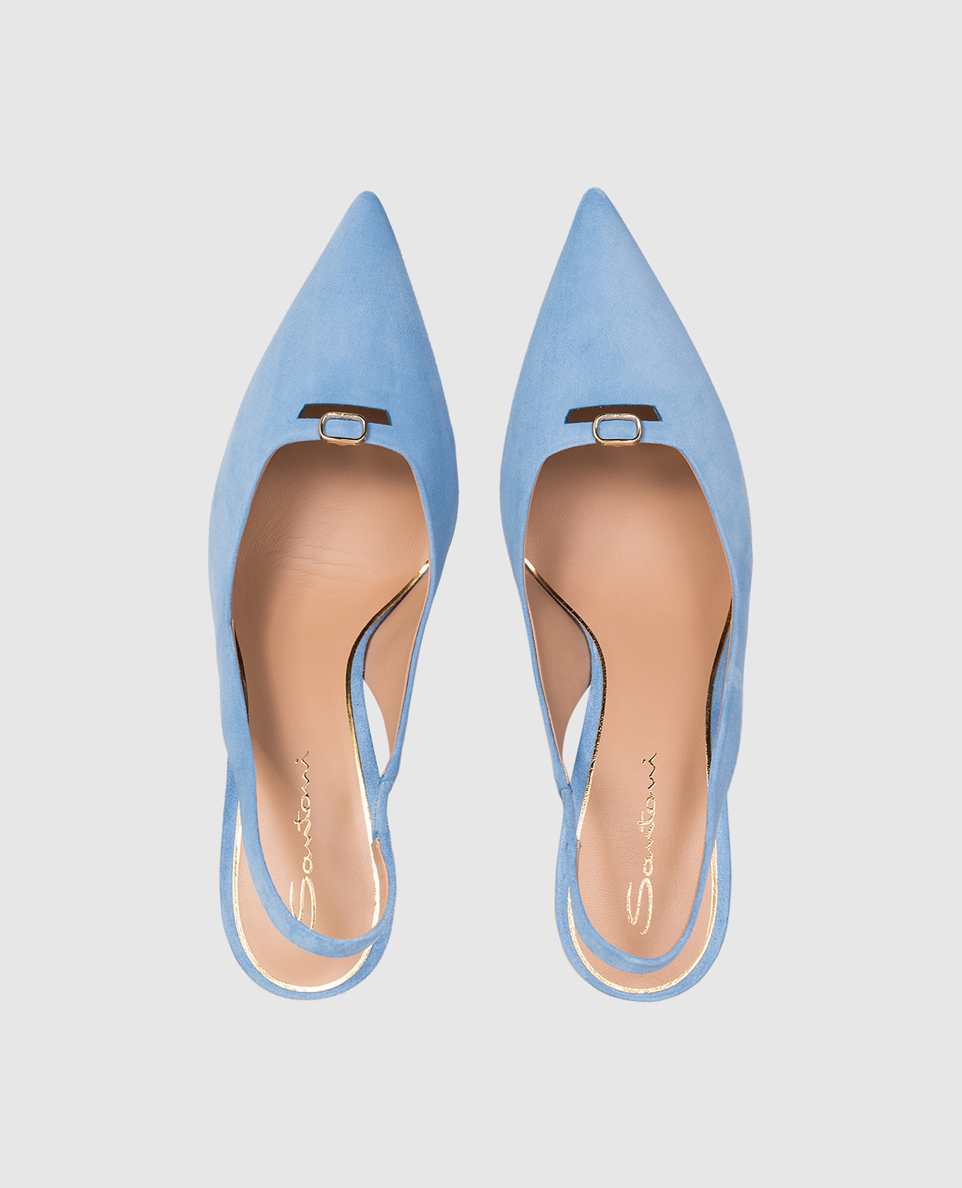 

Blue suede slingbacks with buckle Santoni