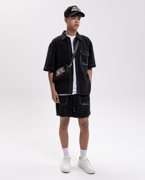 AMIRI Black linen shorts AMBMSO1081