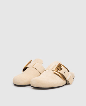 Balmain Beige suede mules PB GN1UR208LCTA