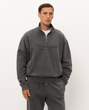 Trussardi Grey sweatshirt with logo print G8338000192NMF511F08