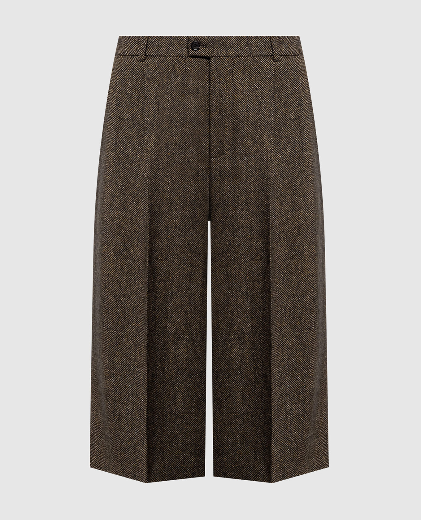 Brown culottes with patterned wool