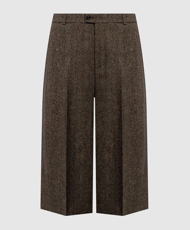 Brown culottes with patterned wool