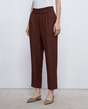 Brunello Cucinelli Brown linen pants MH126P7197