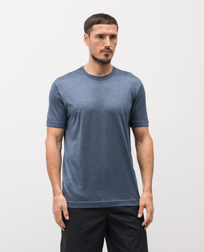 Dolce&Gabbana Blue silk T-shirt G8ST1TG7P0F