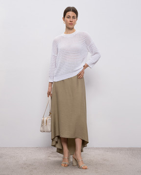 Peserico Khaki skirt with linen A0511805435