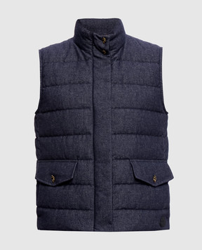 Moncler Blue down vest L20931A00080599N5