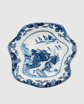 SELETTI Porcelain Asymmetric Soup Plate Classics on Acid Pagoda 11223