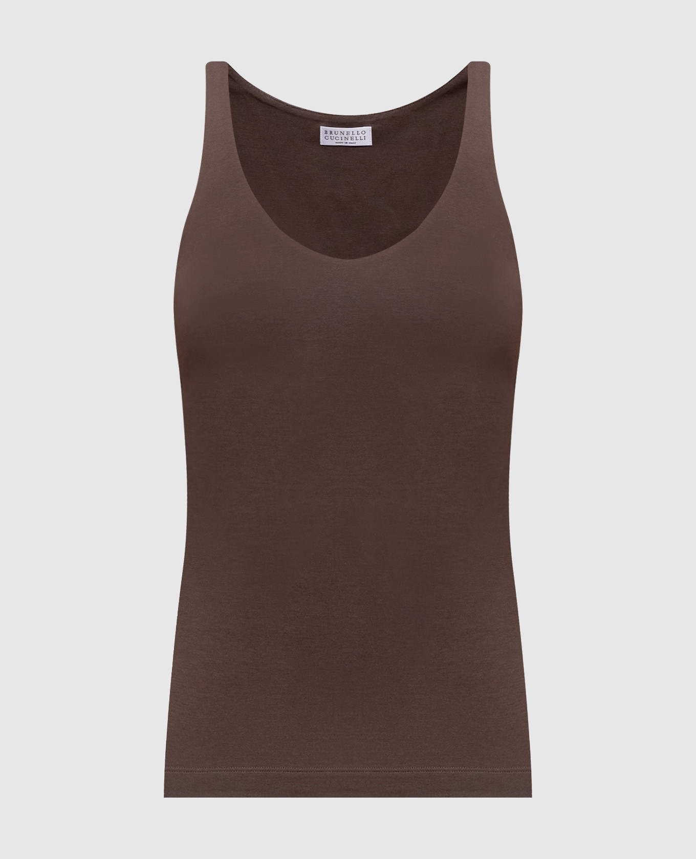Brown T-shirt with monil chain