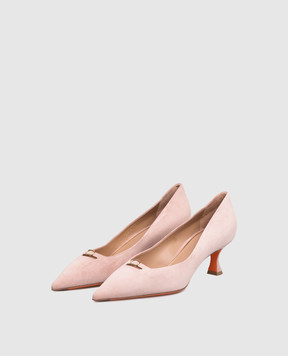 Santoni Pink suede shoes with buckle WDIS71917HA2NHZW