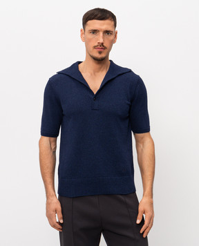Dolce&Gabbana Blue polo shirt with monogram embroidery GXZBHZJGMGX