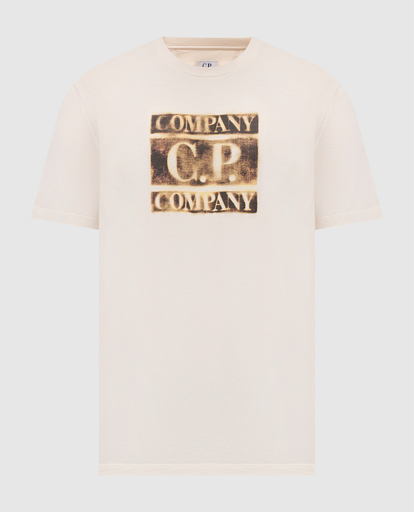 

Beige T-shirt with logo print C.P. Company