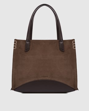 JW Anderson Brown Suede Loafer Cabas Bag HB0766LA0364