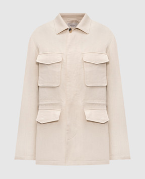 Agnona Beige linen jacket TH11U1XU3049