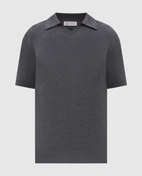 Brunello Cucinelli Grey ribbed T-shirt M29400015