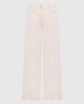 Max Mara Weekend Ivory denim palazzos with logo patch WKDCANNETI