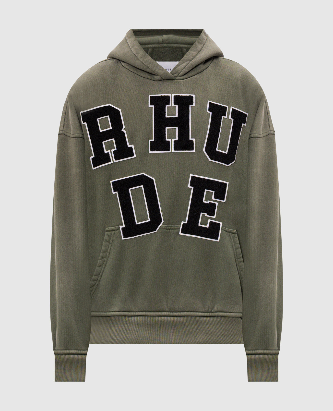Khaki hoodies with textured logo Rhude