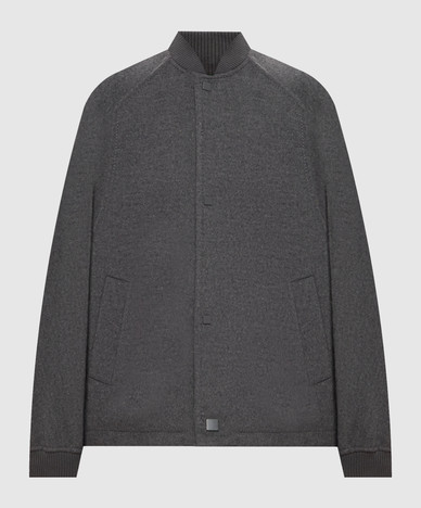 RUGIADA grey wool bomber jacket