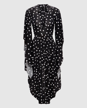 Vetements Black polka dot dress with accent shoulders WH27DR138BD