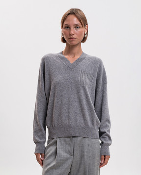 Peserico Gray wool, silk and cashmere pullover A99204F12A9283