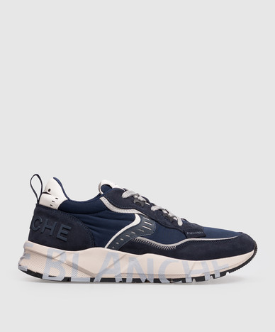Blue combined sneakers CLUB01 with patch