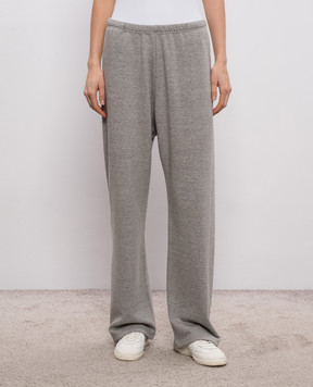 The Row Kohana grey melange cashmere pants 10850K628