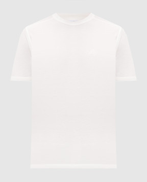 Stefano Ricci White silk T-shirt with logo embroidery MNH6105150DJ0011