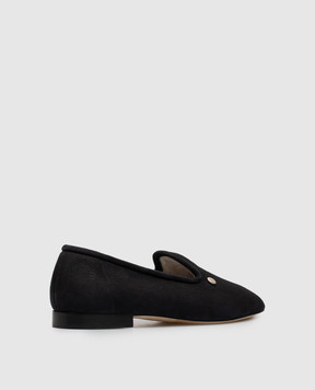Toteme Black leather ballet flats with fur 264WAS0393LE0116