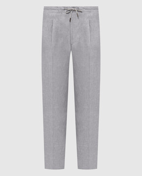 Pini Parma Gray linen pants TRAL1PLISKGR
