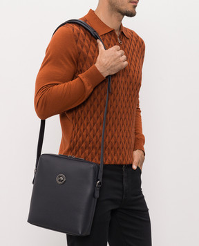 Stefano Ricci Blue leather bag with emblem ND156GTUVD