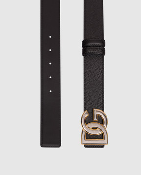 Dolce&Gabbana Black leather belt with DG monogram BC4941AG651
