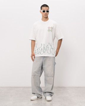 AMIRI MA QUAD FLAMES white t-shirt AMTOJR1148