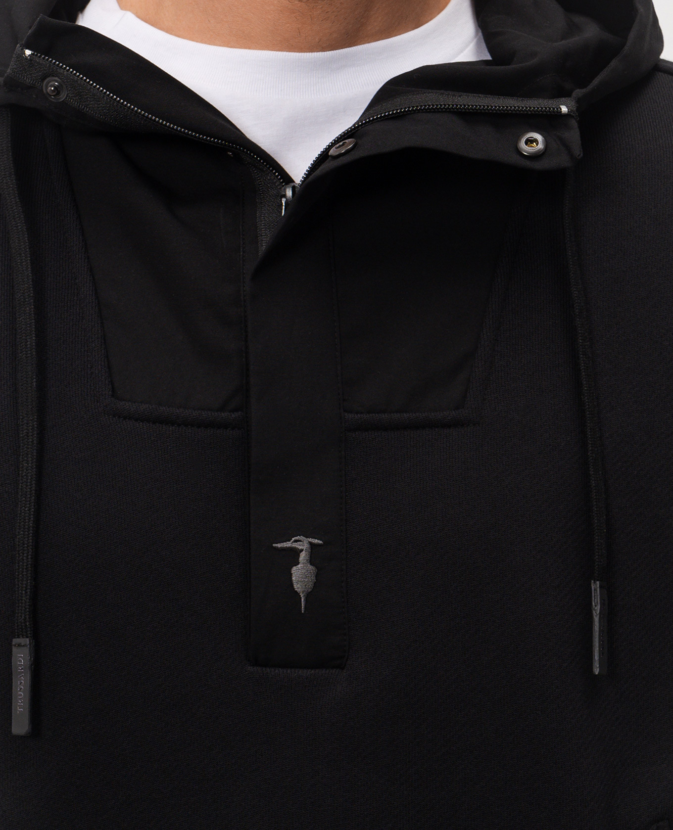 

Black hoodie with zipper Trussardi