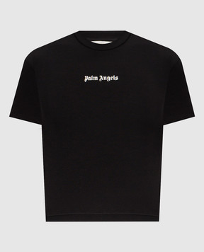 Palm Angels Black top with logo print PWAA077S26JER001