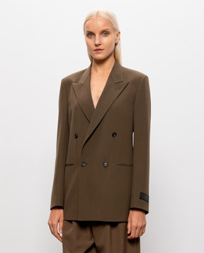 Maison Margiela MM6 Brown double-breasted jacket with wool S62BN0129M35436