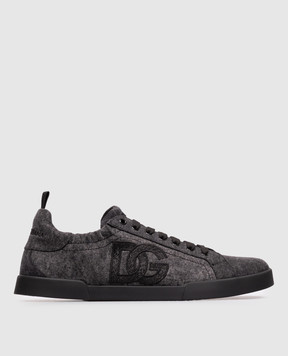 Dolce&Gabbana Black sneakers with monogram embroidery CS2445A0974