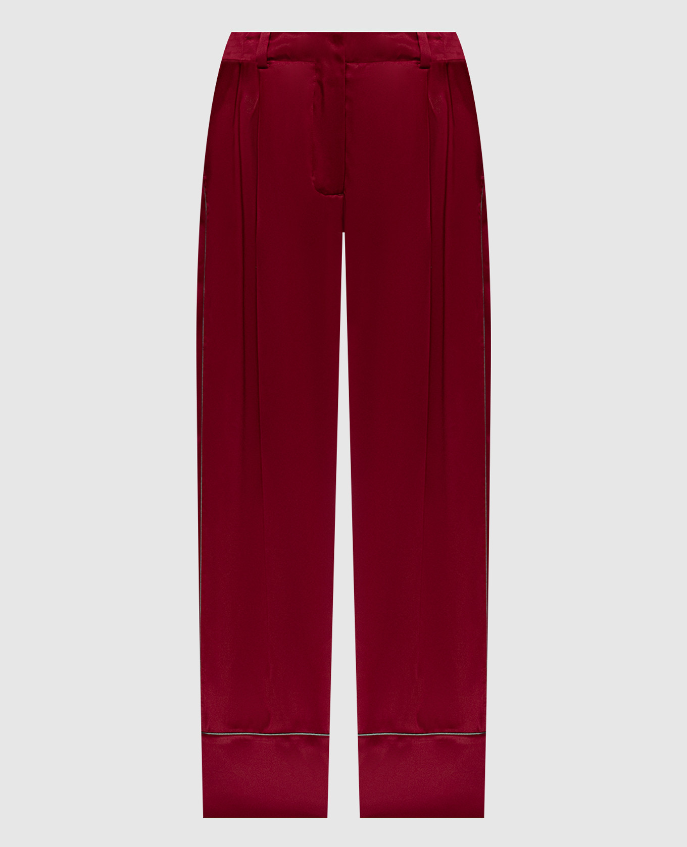 Burgunderfarbene Seidenhose