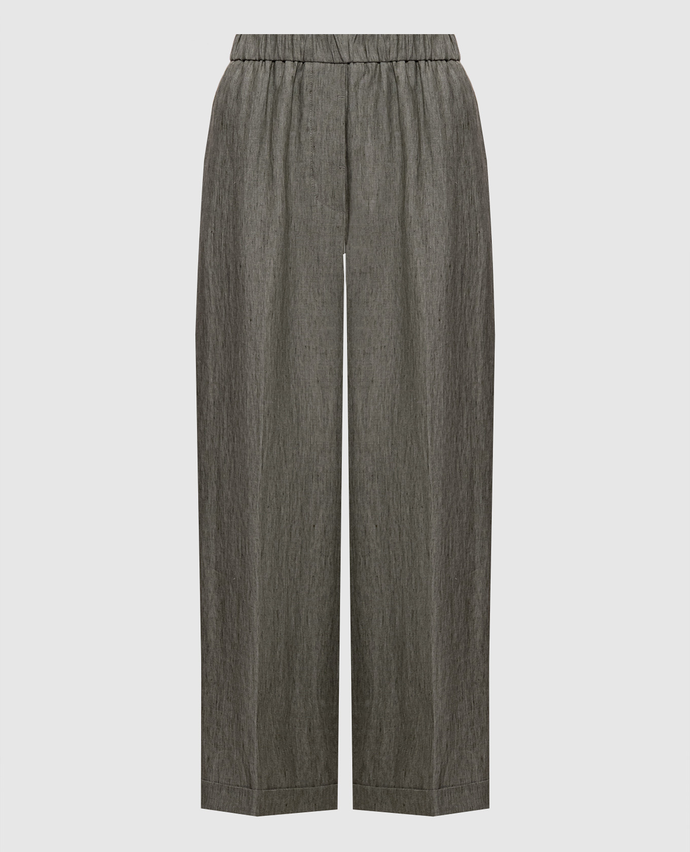 Grey linen trousers with lapels