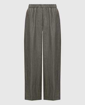 Peserico Grey linen trousers with lapels P0430102629