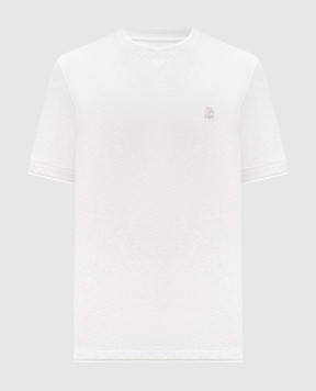 Brunello Cucinelli Grey melange T-shirt with embroidered emblem M0B137451G