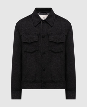 Ami Paris Gray wool and silk jacket UJK847WO0009