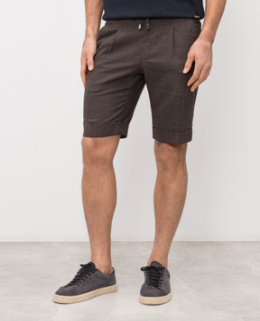 Enrico Mandelli Brown shorts made of wool, silk and linen GYMSHO6020