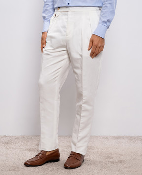 Brunello Cucinelli White linen pants MH253M5030