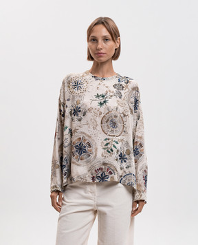 Momoni Beige Stilla printed blouse MOBL00906MO