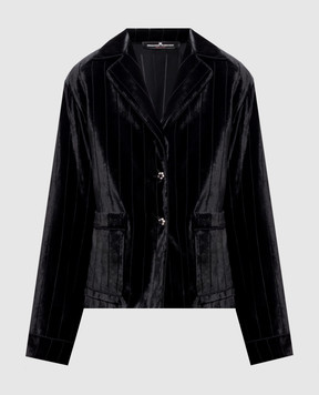 Ermanno Scervino Black velvet pajama-style shirt with silk D492I350XTC