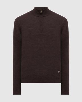 Bertolo Cashmere Brown cashmere and silk jumper 900071000006