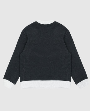 Brunello Cucinelli Children's blue sweatshirt with print BR831E502A