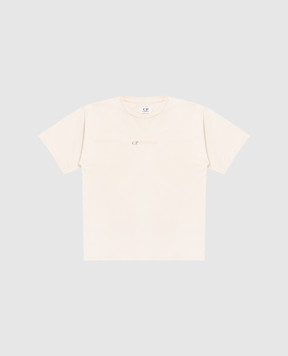 C.P. Company Children's beige T-shirt with logo print CSM002LAA1748