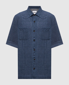 Brunello Cucinelli Blue linen shirt MF6300619